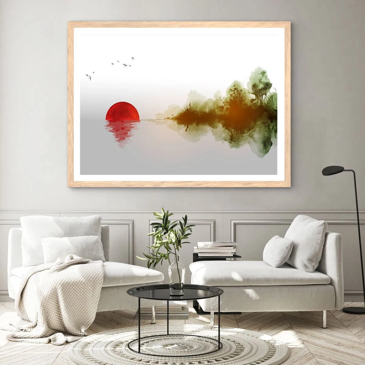 Plakat w ramie jasny dąb - Obietnica spokoju - 50x40 cm