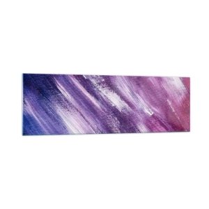 Obraz na szkle - Abstrakcyjne pociągnięcia pędzla w odcieniach fioletu i różu - 160x50cm - Gdy wieje słoneczny wiatr - Nowoczesna dekoracja ścienna do salonu i sypialni ARTTOR