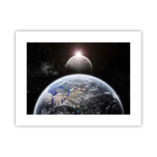 Plakat - Pejzaż kosmiczny - wschód słońca - 40x30 cm