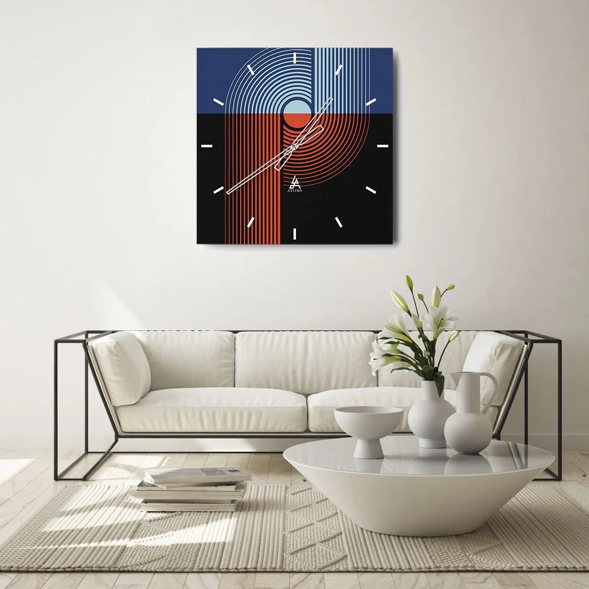 Zegar ścienny - W geometrycznym uścisku - 40x40 cm