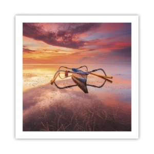 Plakat - Spokój tropikalnego wieczoru - 60x60 cm