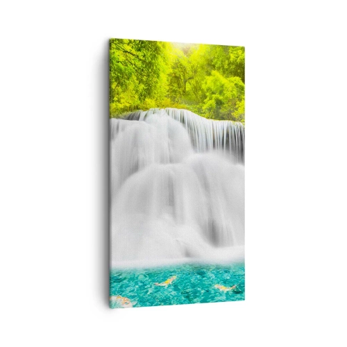Obraz na płótnie - Pienistą kaskadą od zieleni do lazuru - 45x80 cm