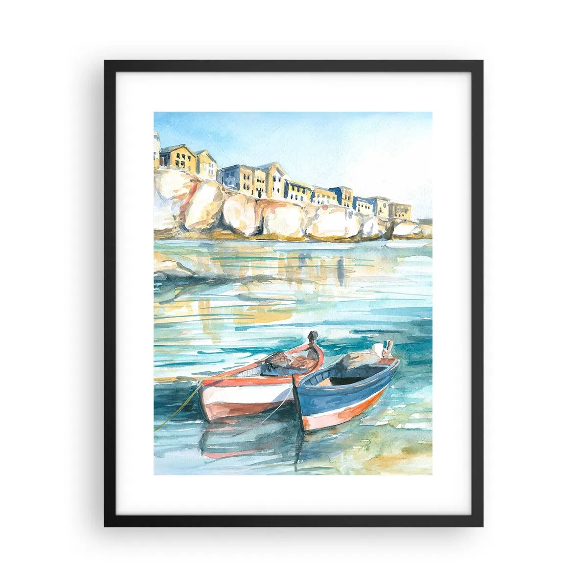 Plakat w czarnej ramie - Pejzaż w lazurze - 40x50 cm