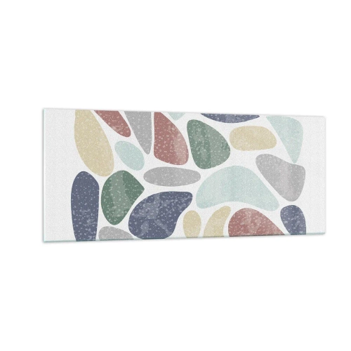 Obraz na szkle - Mozaika pudrowanych barw - 100x40 cm