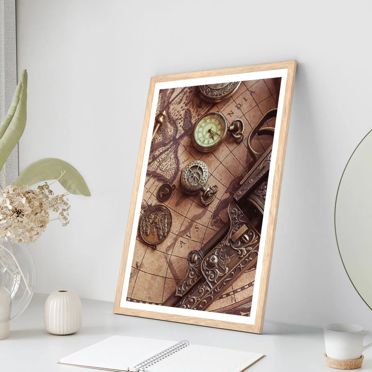 Plakat w ramie jasny dąb - Przygoda wzywa - 40x50 cm