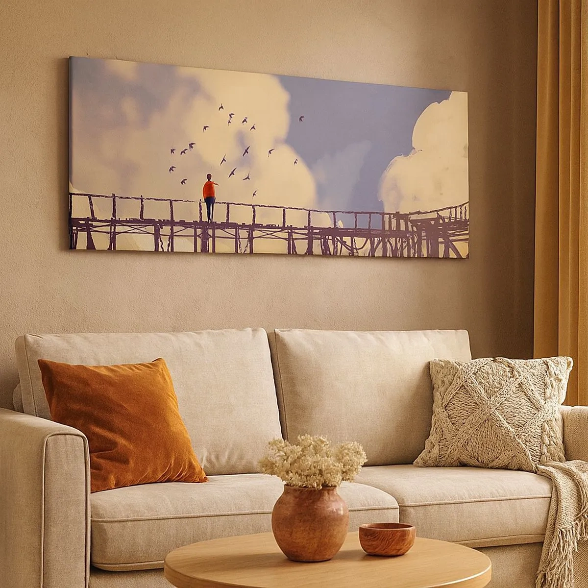 Obraz na płótnie - Niebieska tęsknota - 100x40 cm