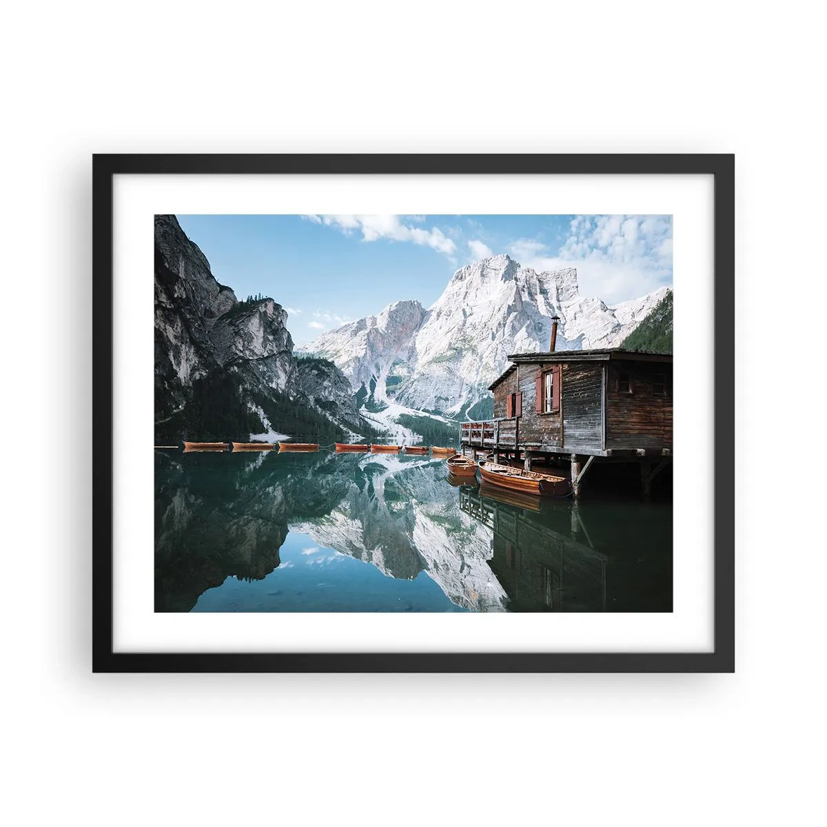 Plakat w czarnej ramie - Krystaliczny, górski poranek - 50x40 cm