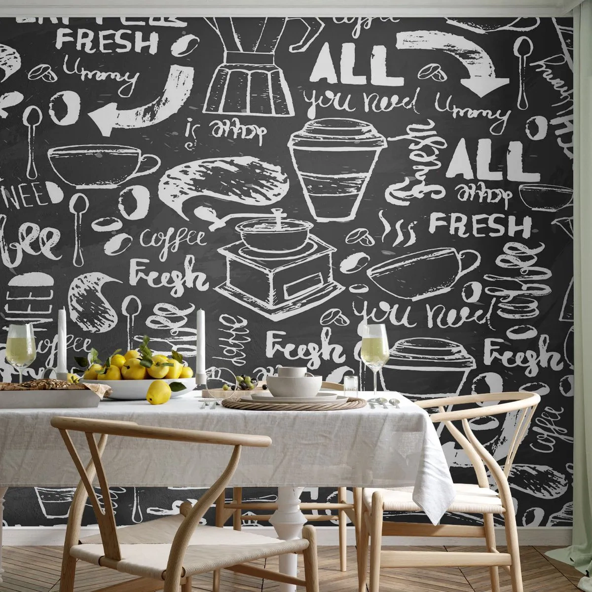 Fototapeta Samoprzylepna Deluxe Sticker - All you need is… - Gastronomia, Mural, Graffiti - 250x175 cm