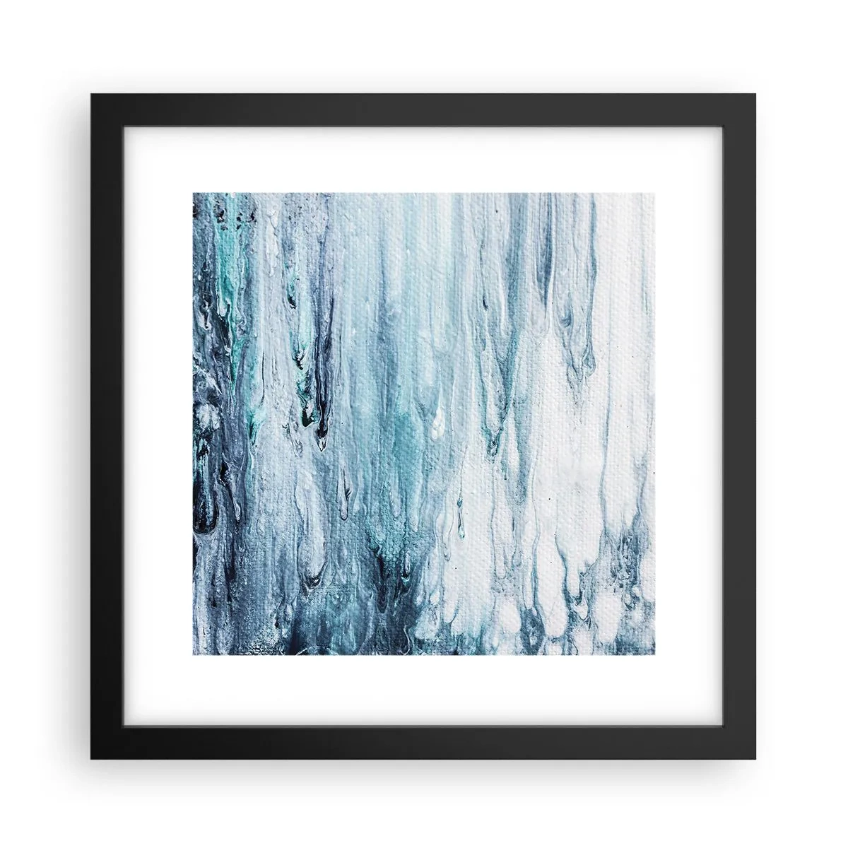 Plakat w czarnej ramie - Sople błękitu - 30x30 cm