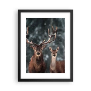 Plakat w czarnej ramie - Pan lasu z małżonką - 30x40 cm