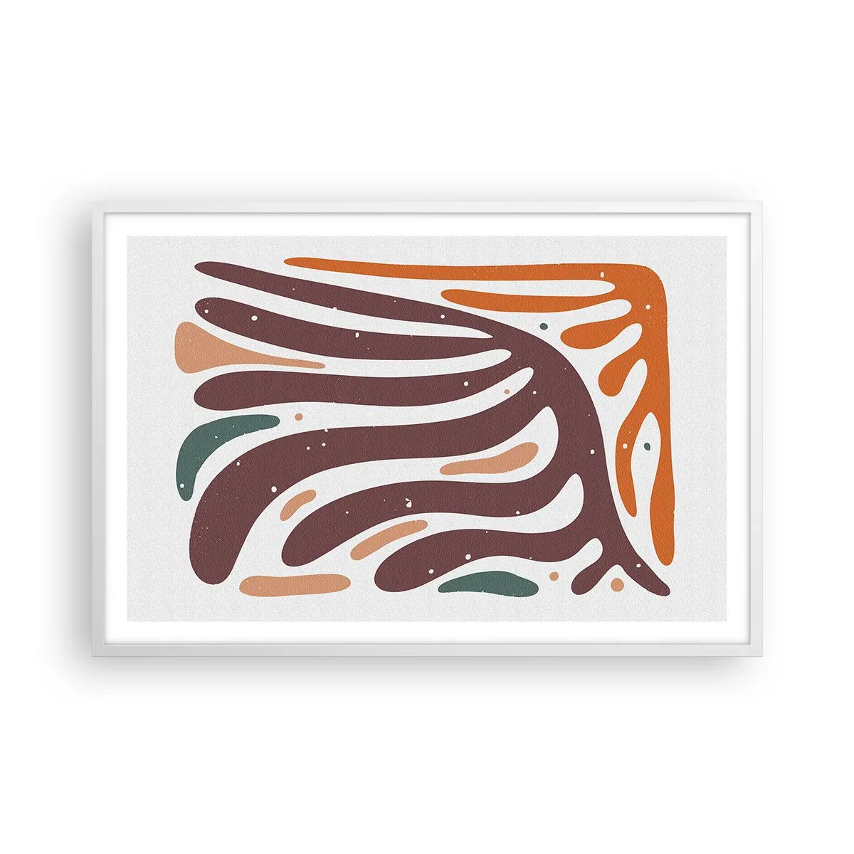 Plakat w białej ramie - Kompozycja organiczna promienista - 91x61 cm