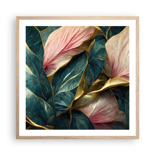 Plakat w ramie jasny dąb - Naturalna elegancja i styl - 60x60 cm