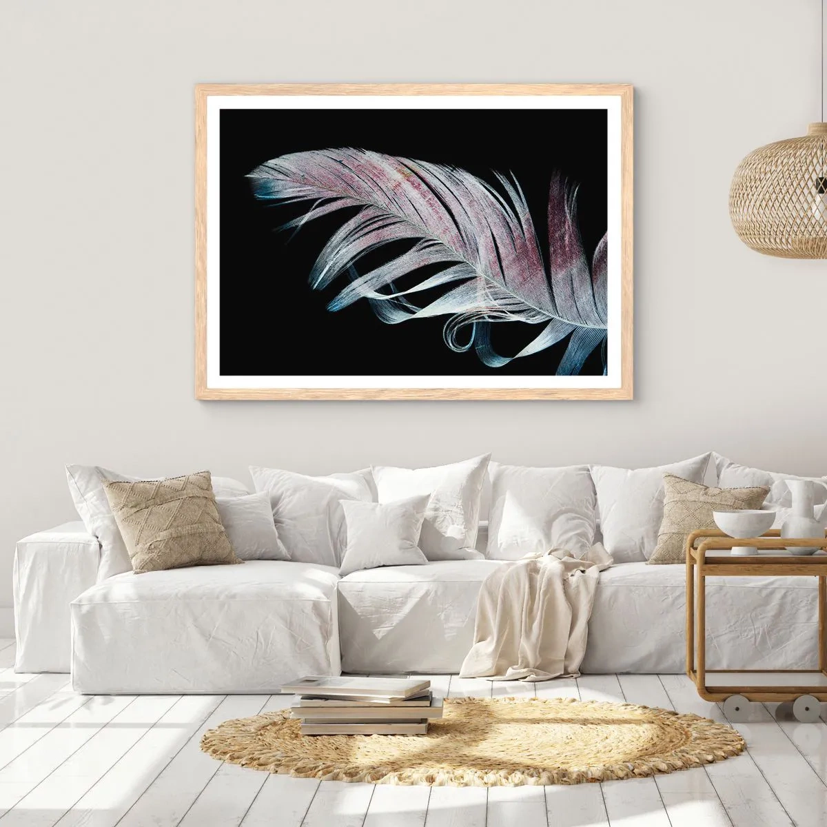 Plakat w ramie jasny dąb - Pomyśl o dotyku - 40x30 cm