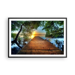 Plakat w czarnej ramie - Nie śpiesz się, usiądź - 91x61 cm