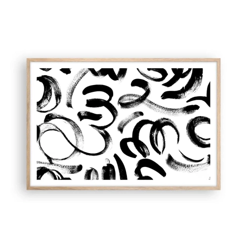 Plakat w ramie jasny dąb - Czarno na białym - 91x61 cm
