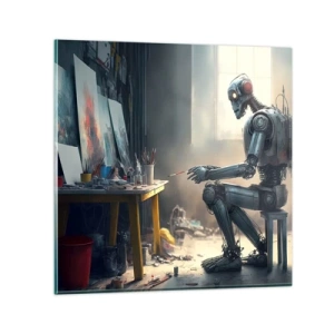 Obraz na szkle - Akt kreacji - 30x30 cm