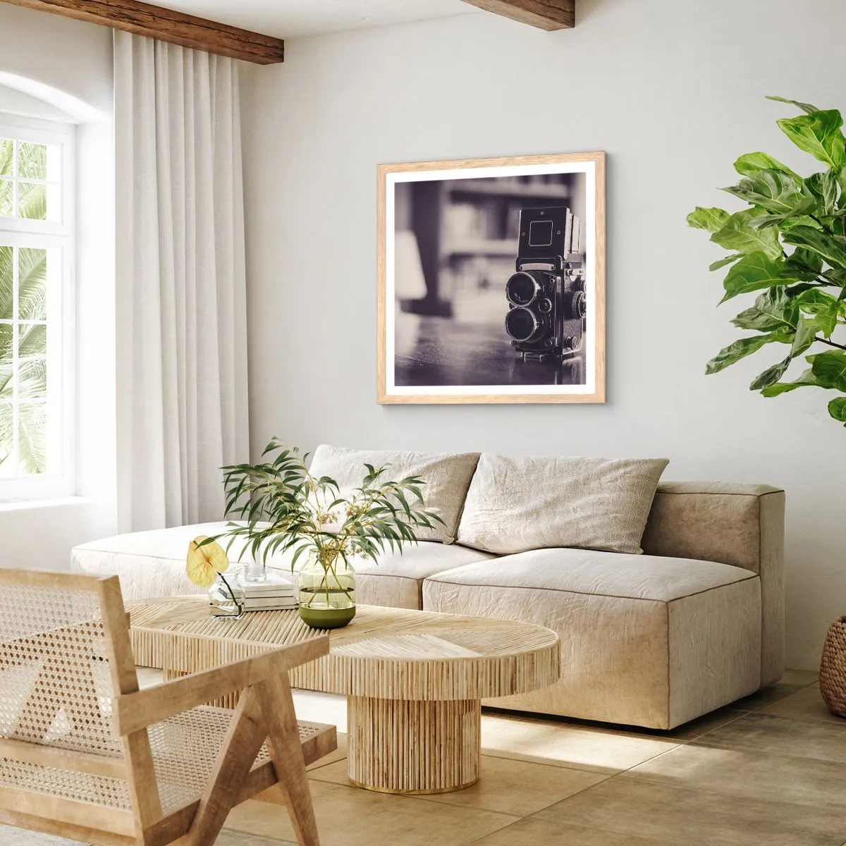 Plakat w ramie jasny dąb - Magia starej fotografii - 60x60 cm