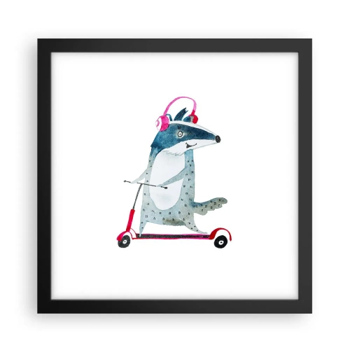 Plakat w czarnej ramie - Borsucze radości - 30x30 cm