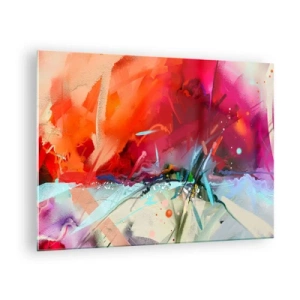 Obraz na szkle - Abstrakcyjna eksplozja barw i świateł w dynamicznej kompozycji - 70x50cm - Eksplozja świateł i barw - Nowoczesna dekoracja ścienna do salonu i sypialni ARTTOR
