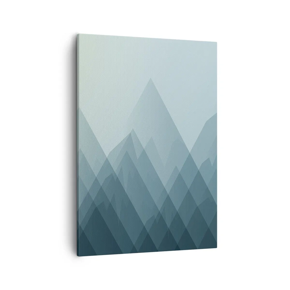 Obraz na płótnie - Minimalistyczna grafika przedstawiająca warstwowe sylwetki gór - 50x70cm - Wielka, większa, największa - Nowoczesna dekoracja ścienna do salonu, kuchni i sypialni ARTTOR