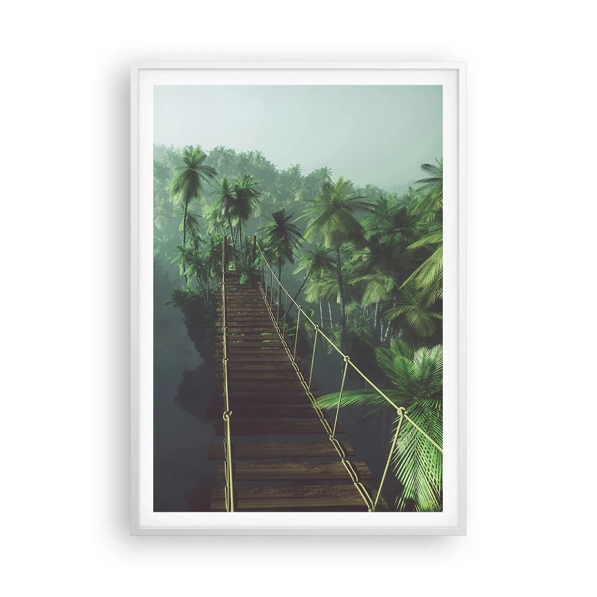 Plakat w białej ramie - Nad kipielą zieleni - 70x100 cm