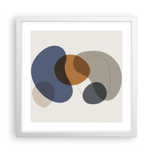 Plakat w białej ramie - Krople barw - 40x40 cm