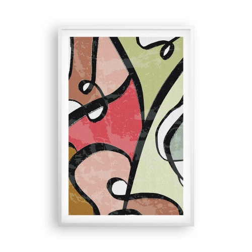 Plakat w białej ramie - Piruety wśród barw - 61x91 cm