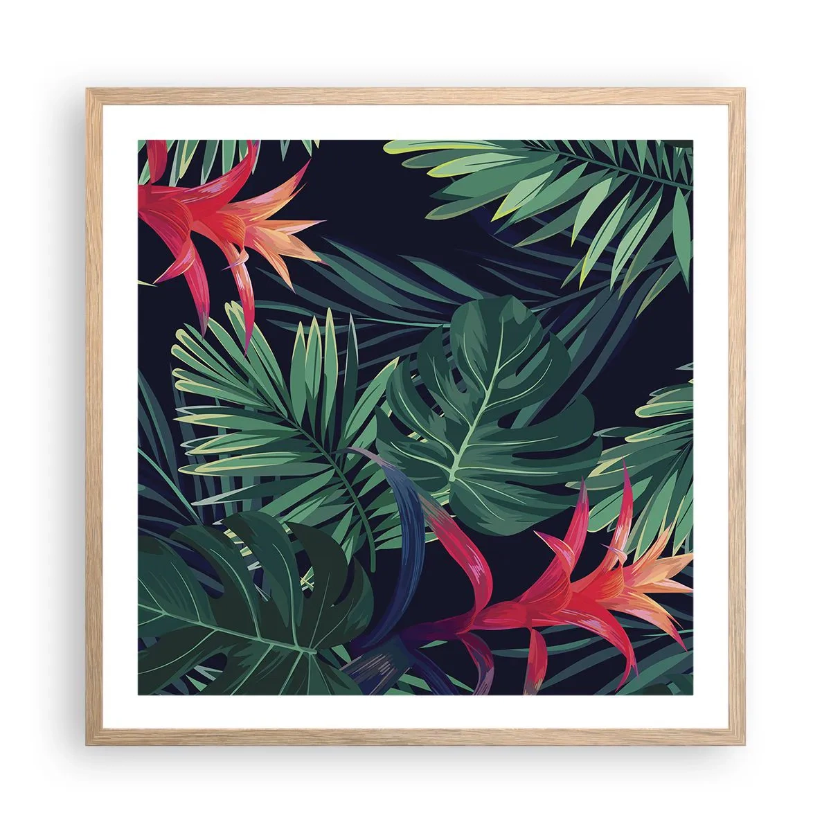 Plakat w ramie jasny dąb - Zapłonąć w zieleni - 60x60 cm