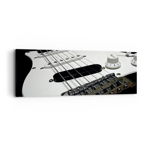 Obraz na płótnie - Ukryty w bieli dźwięk - 90x30 cm