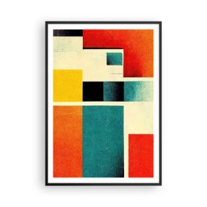 Plakat w czarnej ramie - Abstrakcja geometryczna – dobra energia - 70x100 cm