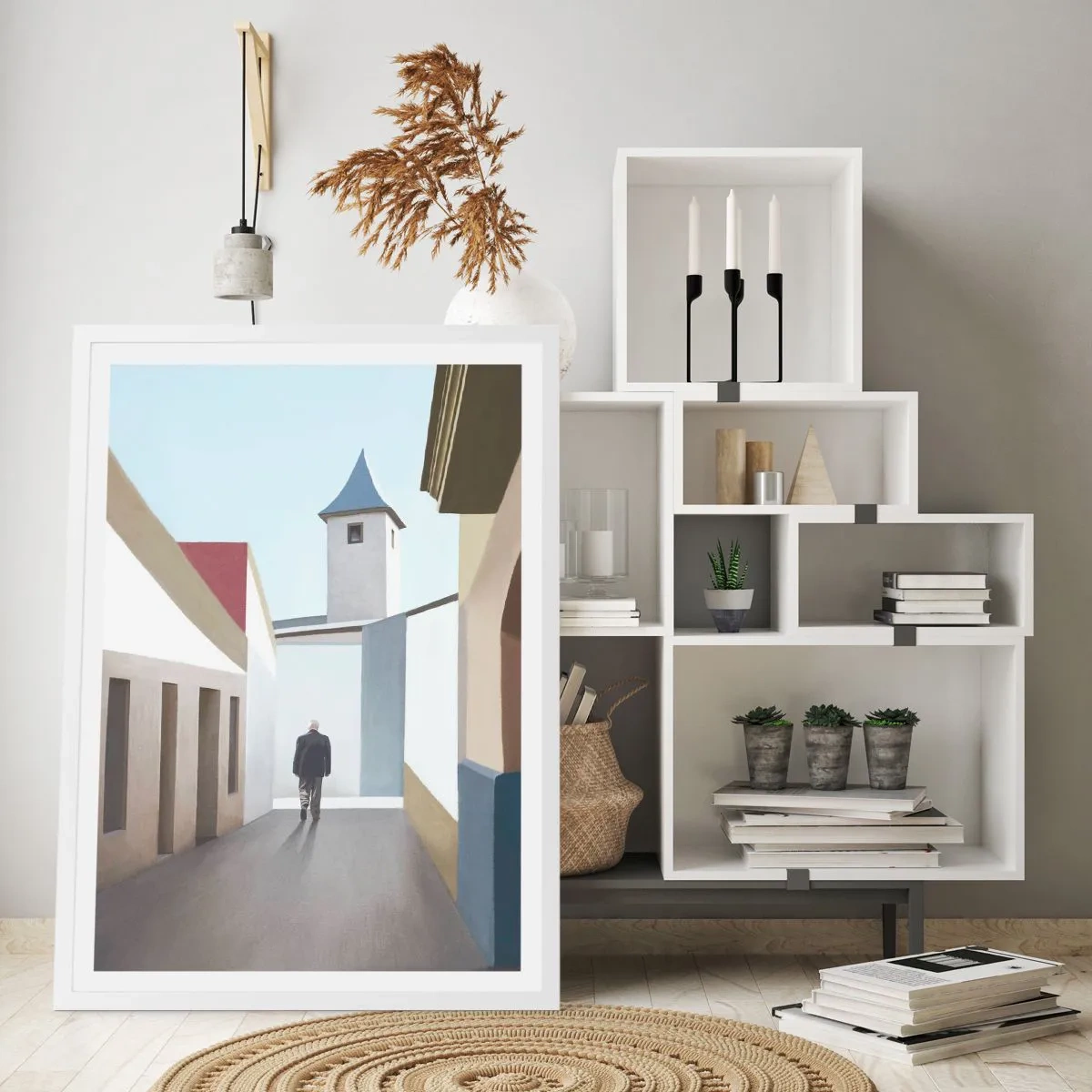 Plakat w białej ramie - Słoneczny spacer - 40x50 cm