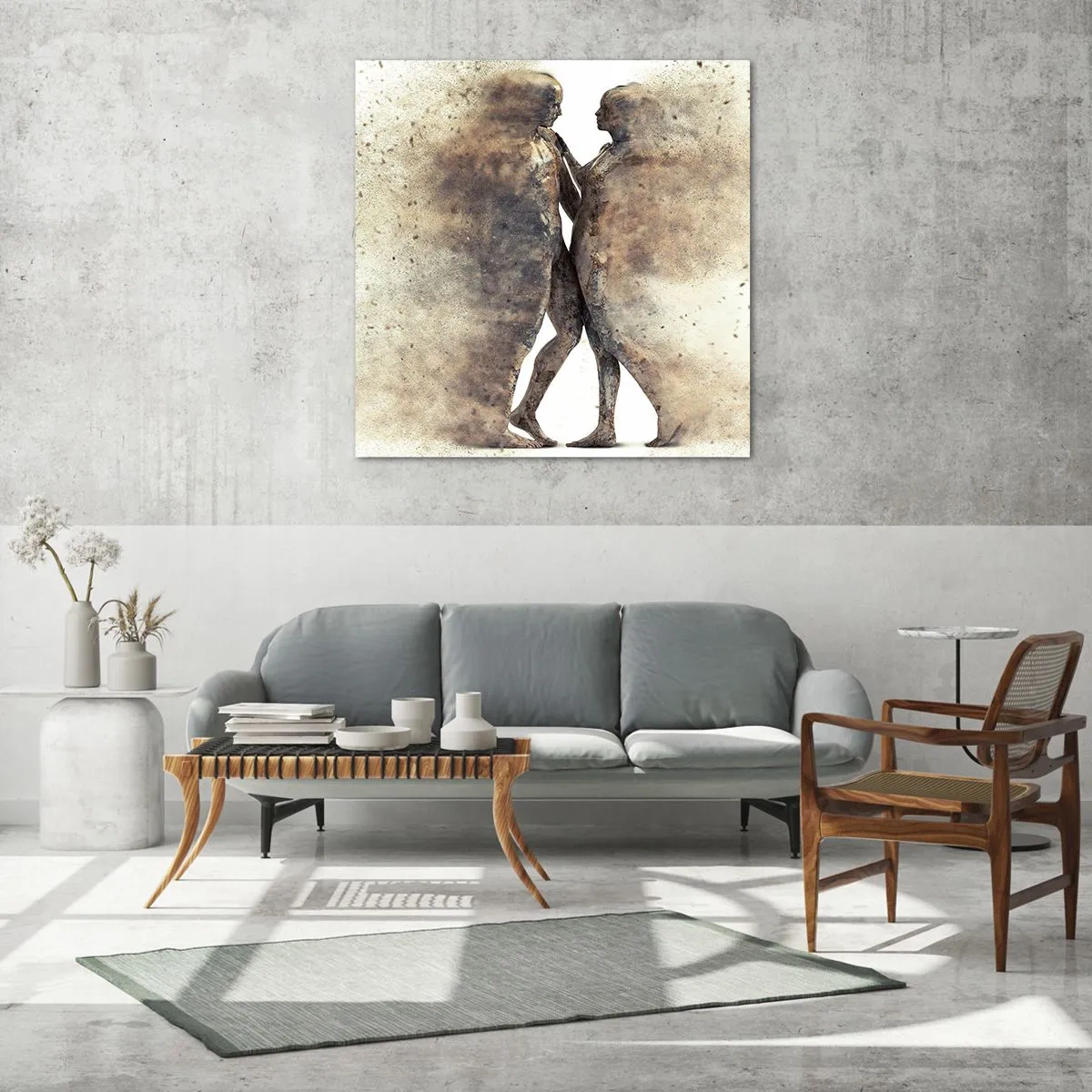 Obraz na szkle - Z prochu powstali, by kochać - 40x40 cm