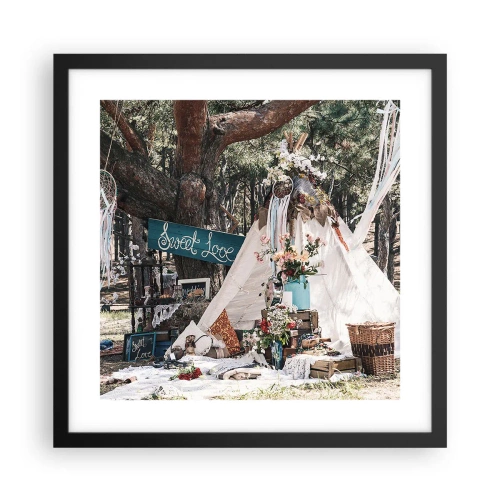 Plakat w czarnej ramie - Make love… - 40x40 cm