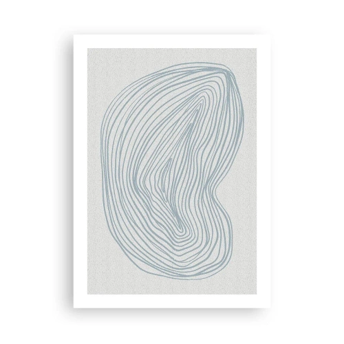 Plakat - Minimalistyczna abstrakcja z liniowym wzorem w odcieniach niebieskiego - 50x70cm - Uśmiech kropli - Nowoczesna dekoracja ścienna do salonu, kuchni i sypialni ARTTOR