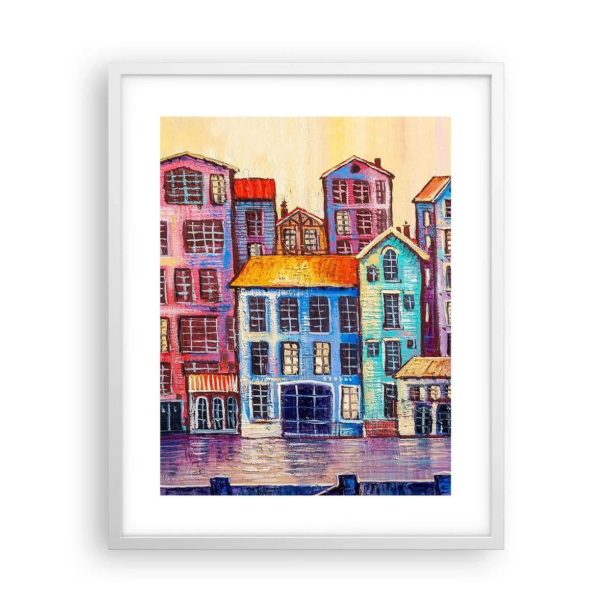 Plakat w białej ramie - Miasto jak z bajki - 40x50 cm