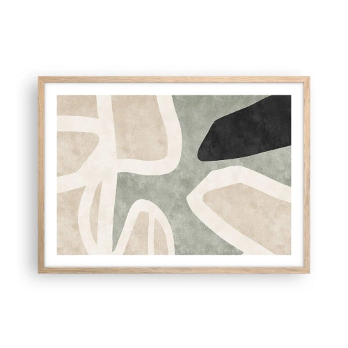 Plakat w ramie jasny dąb - Kompozycja z motywem czerni - 70x50 cm