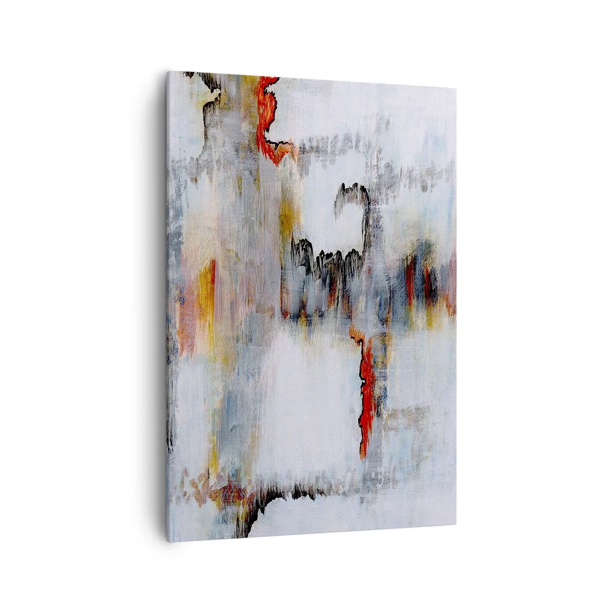 Obraz na płótnie - Abstrakcyjny wzór z żywymi kolorami na jasnym tle - 70x100cm - Patykiem na wodzie - Nowoczesna dekoracja ścienna do salonu i sypialni ARTTOR