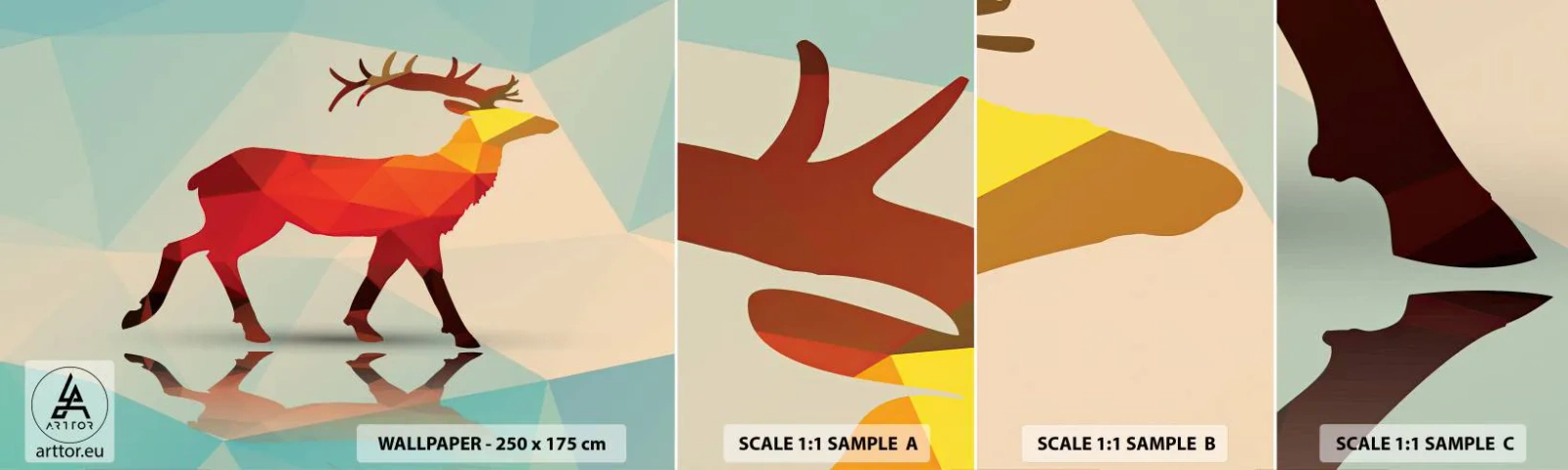 Fototapeta Próbka Standard Eco - Geometryczny jeleń - Zwierzęta, Jeleń, Figura Geometryczna - 100x30 cm