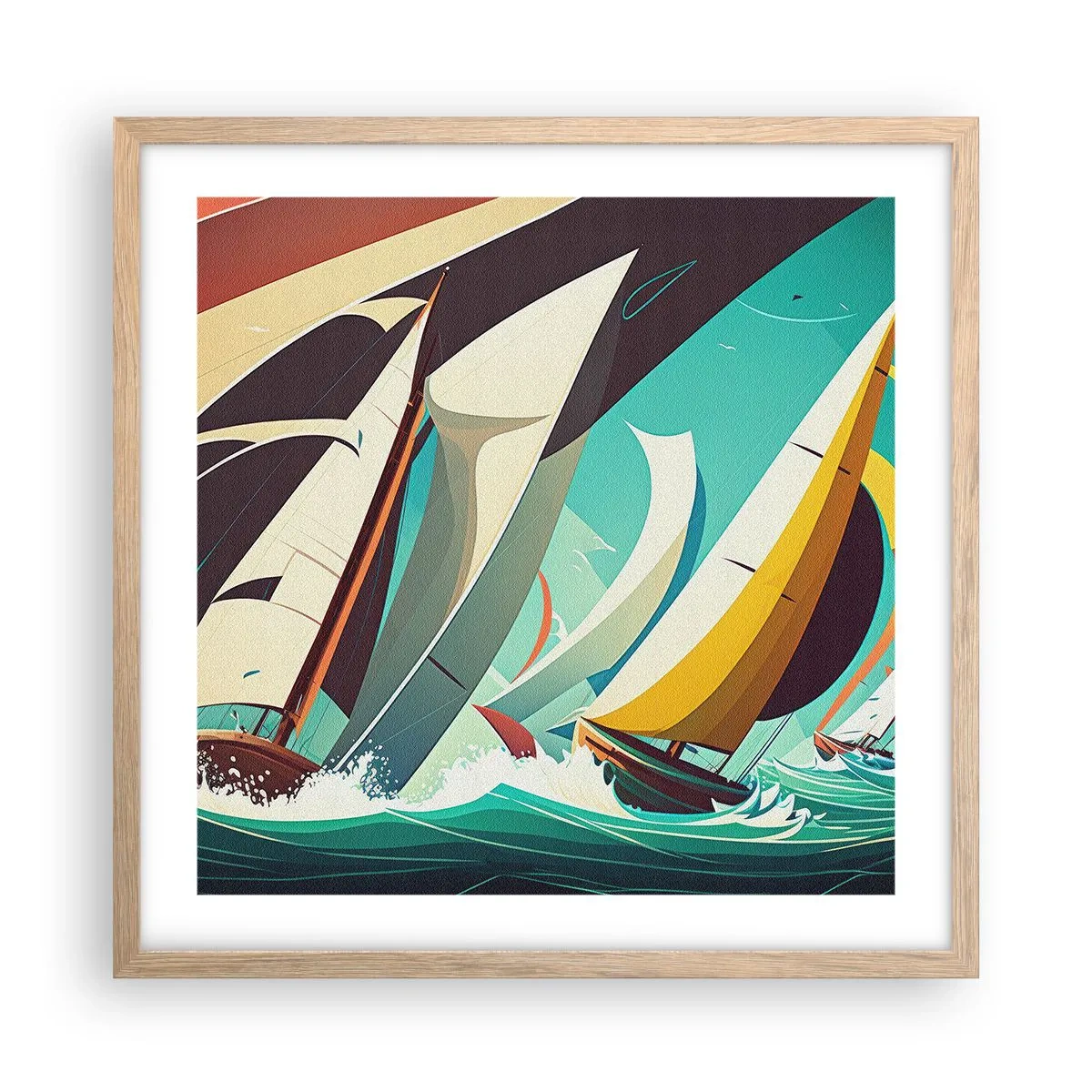 Plakat w ramie jasny dąb - Z żywiołami za pan brat - 50x50 cm