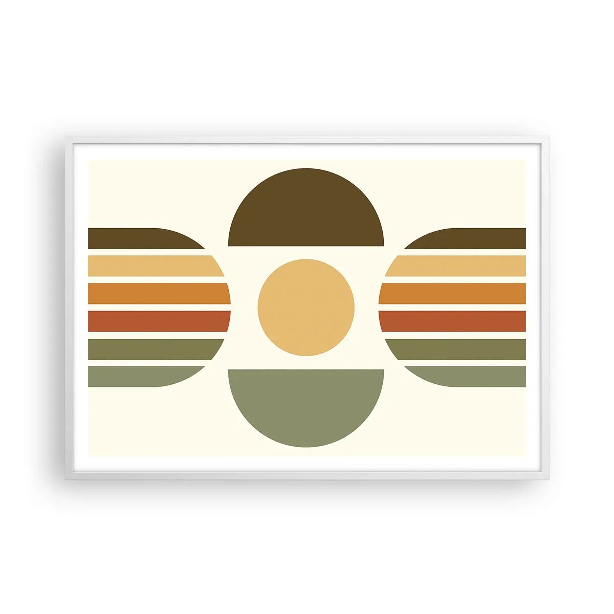 Plakat w białej ramie - W kolorach ziemi - 100x70 cm
