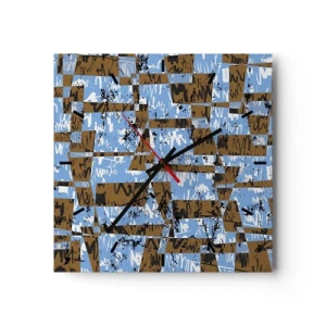 Zegar ścienny - Nieludowa wycinanka - 40x40 cm