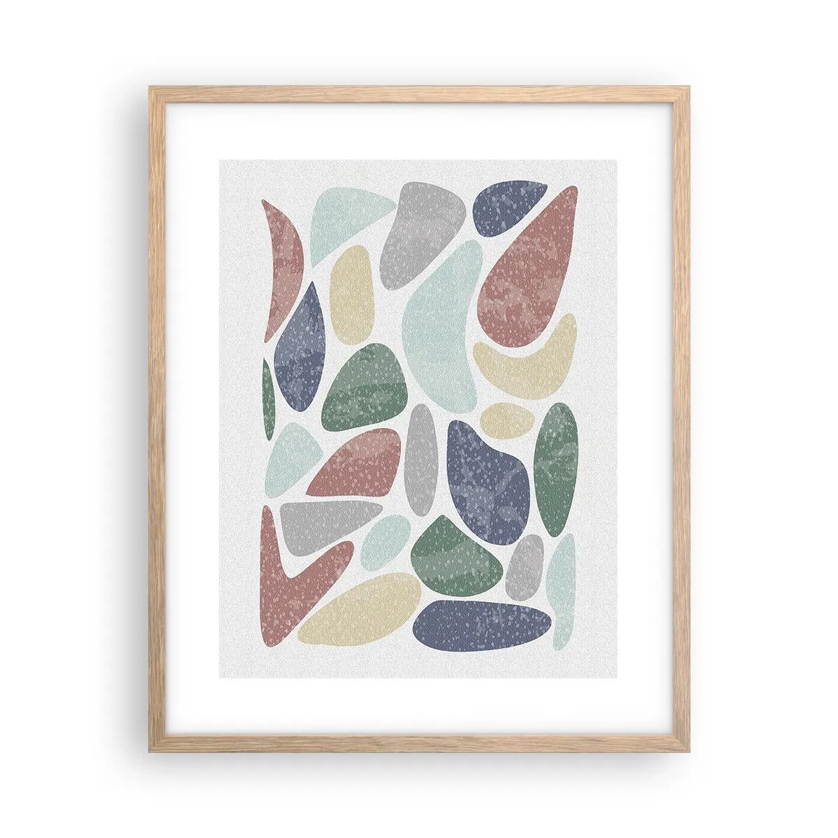 Plakat w ramie jasny dąb - Mozaika pudrowanych barw - 40x50 cm