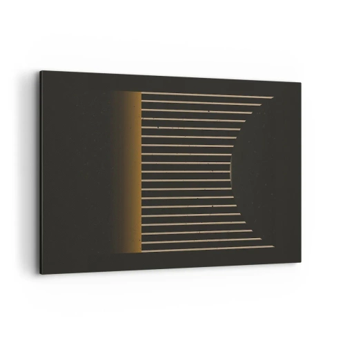Obraz na płótnie - Geometryczny wzór z pasami na ciemnym tle - 120x80cm - Zbadać ciemność - Nowoczesna dekoracja ścienna do salonu, kuchni i sypialni ARTTOR