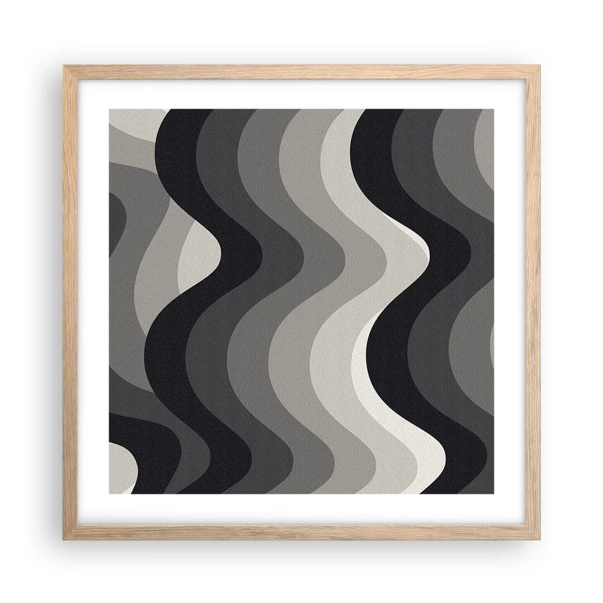 Plakat w ramie jasny dąb - Fala za falą - 50x50 cm