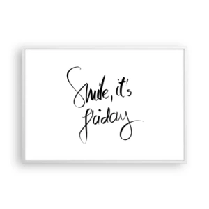 Plakat w białej ramie - Prawdziwa radość - 100x70 cm