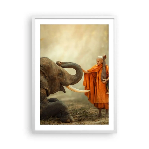 Plakat w białej ramie - Spotkanie w podróży - 50x70 cm
