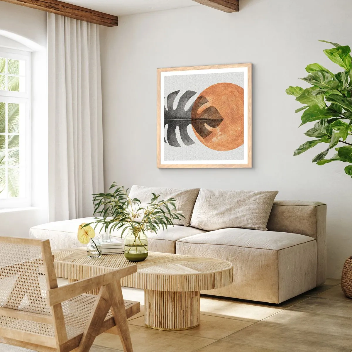 Plakat w ramie jasny dąb - Zawsze słońce - 50x50 cm