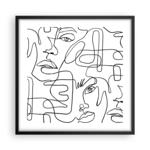 Plakat w czarnej ramie - W splątanych emocjach - 50x50 cm