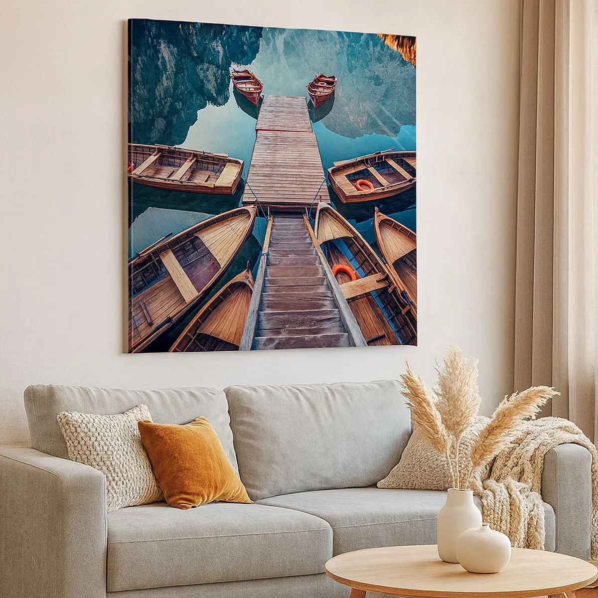 Obraz na płótnie - Czekam na przystani - 30x30 cm