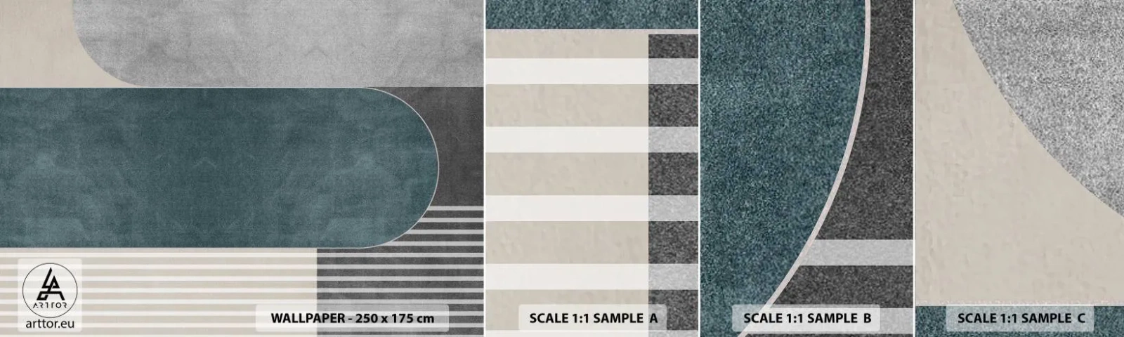 Fototapeta Próbka Standard Eco - Kompozycja na poziomie - Minimalizm, Kształty, Pastelowe - 100x30 cm